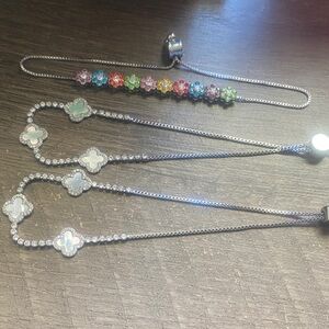 Silver and Multicolor Flower Jewelry Set